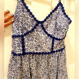 Navy floral women’s midi dress. Boutique purchase